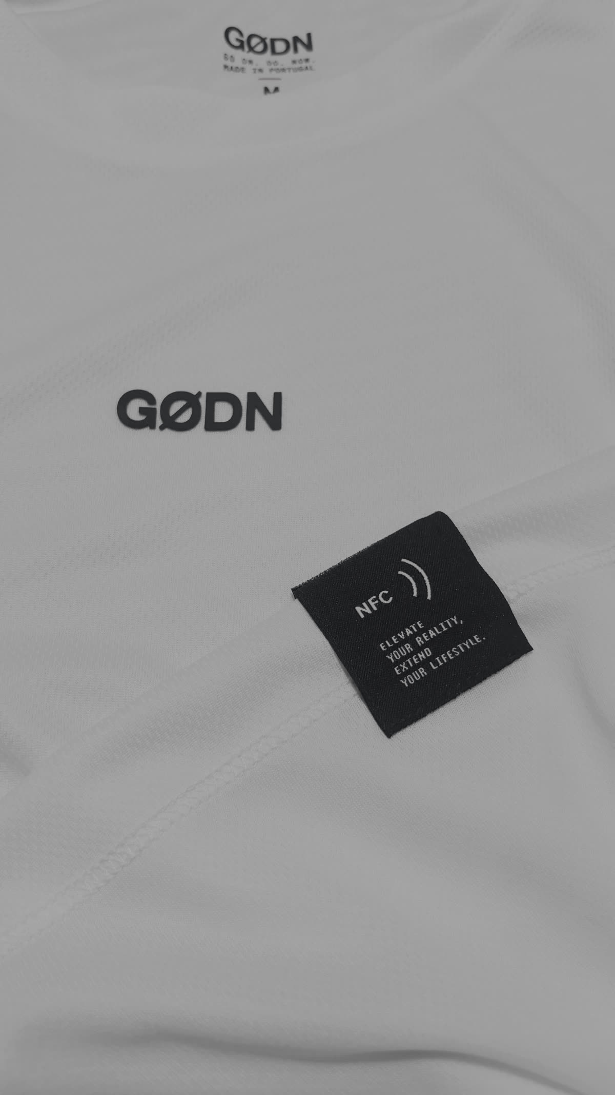 GØDN piece with NFC woven label